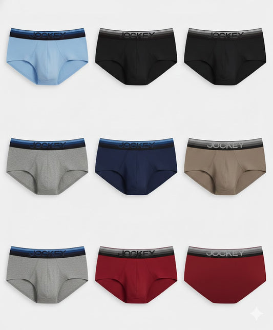 #US07 Super Combed Cotton Elastane Solid Brief with Ultrasoft Waistband(ASSORTED COLOURS)