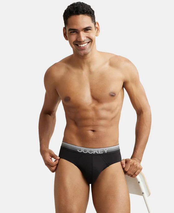 #US07 Super Combed Cotton Elastane Solid Brief with Ultrasoft Waistband(ASSORTED COLOURS)