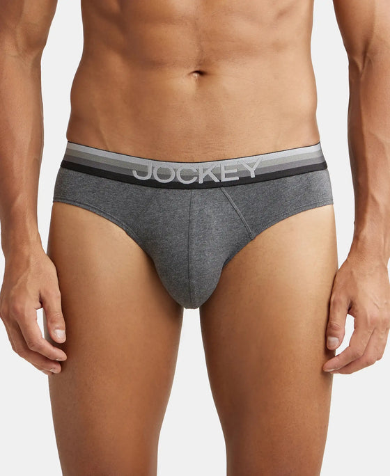 #US07 Super Combed Cotton Elastane Solid Brief with Ultrasoft Waistband(ASSORTED COLOURS)