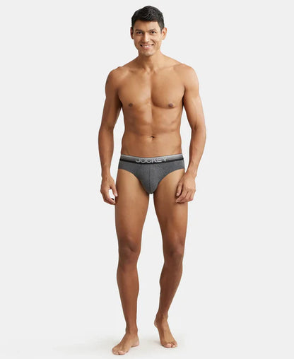 #US07 Super Combed Cotton Elastane Solid Brief with Ultrasoft Waistband(ASSORTED COLOURS)