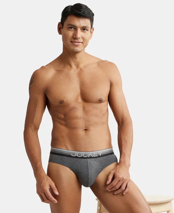 #US07 Super Combed Cotton Elastane Solid Brief with Ultrasoft Waistband(ASSORTED COLOURS)