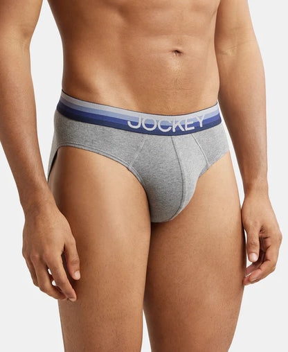 #US07 Super Combed Cotton Elastane Solid Brief with Ultrasoft Waistband(ASSORTED COLOURS)
