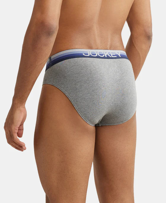 #US07 Super Combed Cotton Elastane Solid Brief with Ultrasoft Waistband(ASSORTED COLOURS)