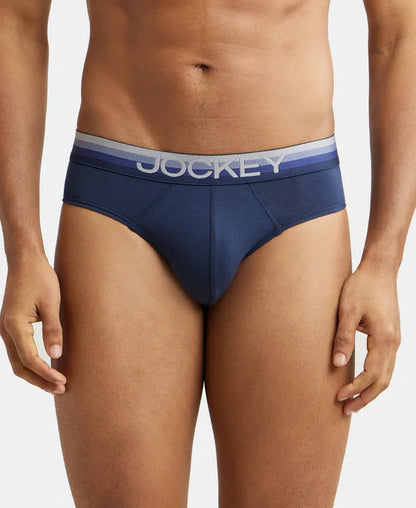 #US07 Super Combed Cotton Elastane Solid Brief with Ultrasoft Waistband(ASSORTED COLOURS)