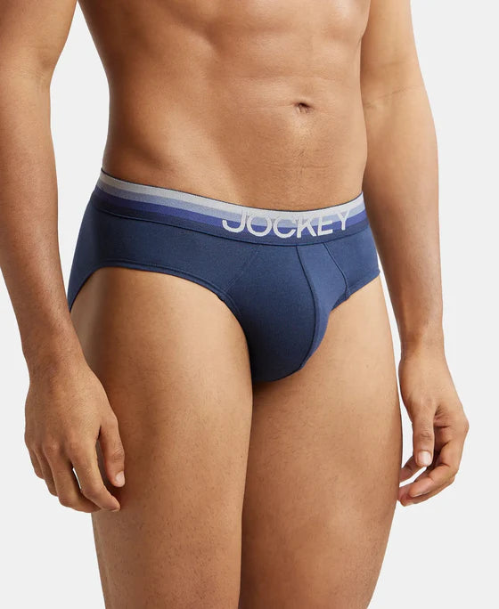 #US07 Super Combed Cotton Elastane Solid Brief with Ultrasoft Waistband(ASSORTED COLOURS)