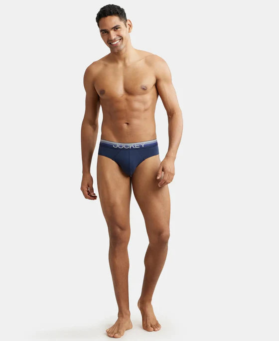 #US07 Super Combed Cotton Elastane Solid Brief with Ultrasoft Waistband(ASSORTED COLOURS)