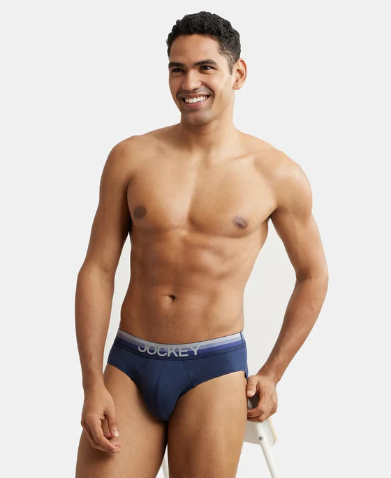 #US07 Super Combed Cotton Elastane Solid Brief with Ultrasoft Waistband(ASSORTED COLOURS)