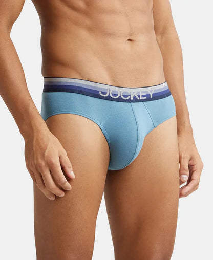 #US07 Super Combed Cotton Elastane Solid Brief with Ultrasoft Waistband(ASSORTED COLOURS)