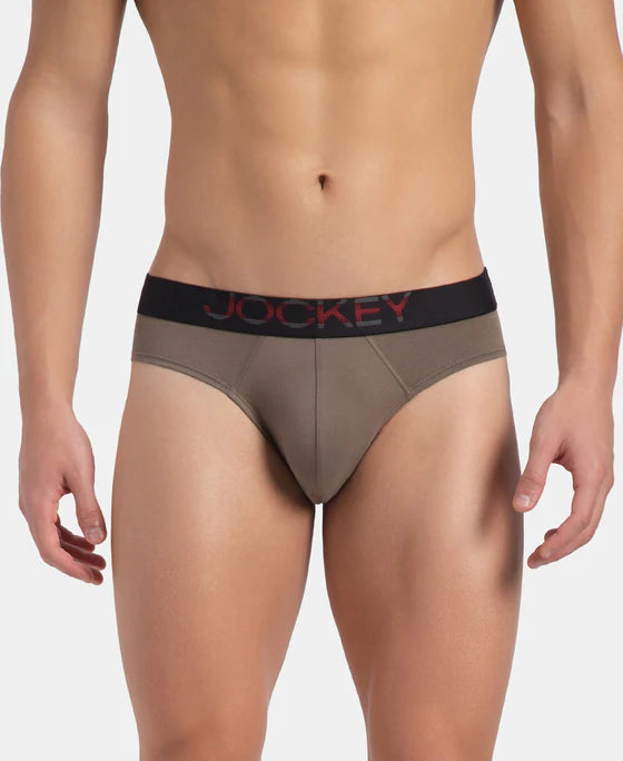 #US07 Super Combed Cotton Elastane Solid Brief with Ultrasoft Waistband(ASSORTED COLOURS)