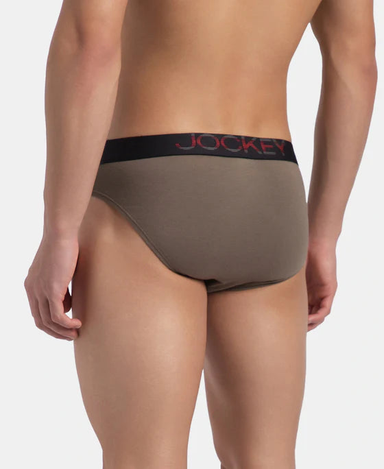 #US07 Super Combed Cotton Elastane Solid Brief with Ultrasoft Waistband(ASSORTED COLOURS)