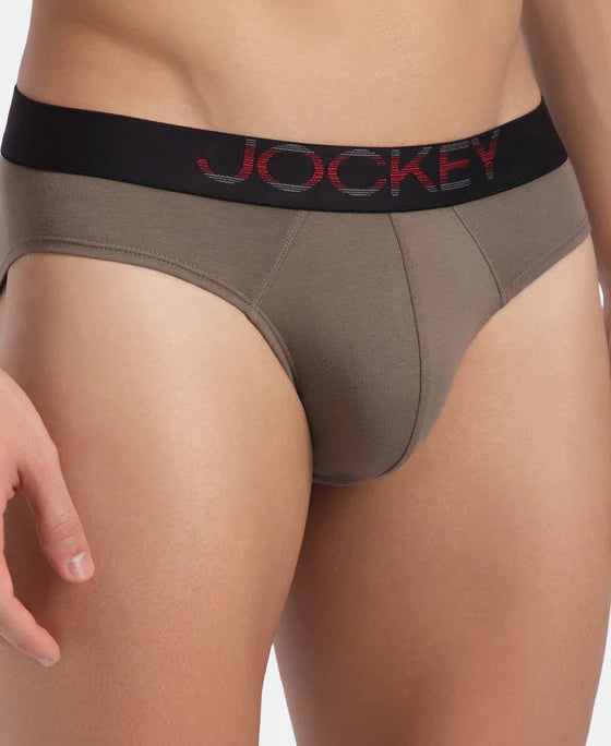 #US07 Super Combed Cotton Elastane Solid Brief with Ultrasoft Waistband(ASSORTED COLOURS)