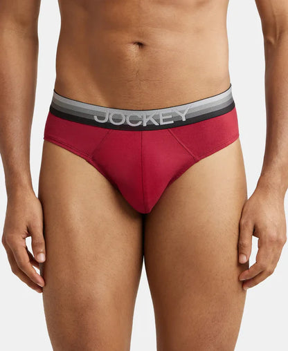 #US07 Super Combed Cotton Elastane Solid Brief with Ultrasoft Waistband(ASSORTED COLOURS)