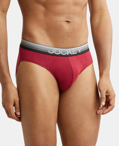 #US07 Super Combed Cotton Elastane Solid Brief with Ultrasoft Waistband(ASSORTED COLOURS)