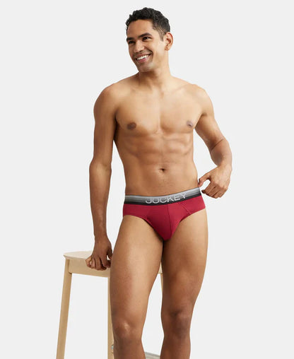 #US07 Super Combed Cotton Elastane Solid Brief with Ultrasoft Waistband(ASSORTED COLOURS)