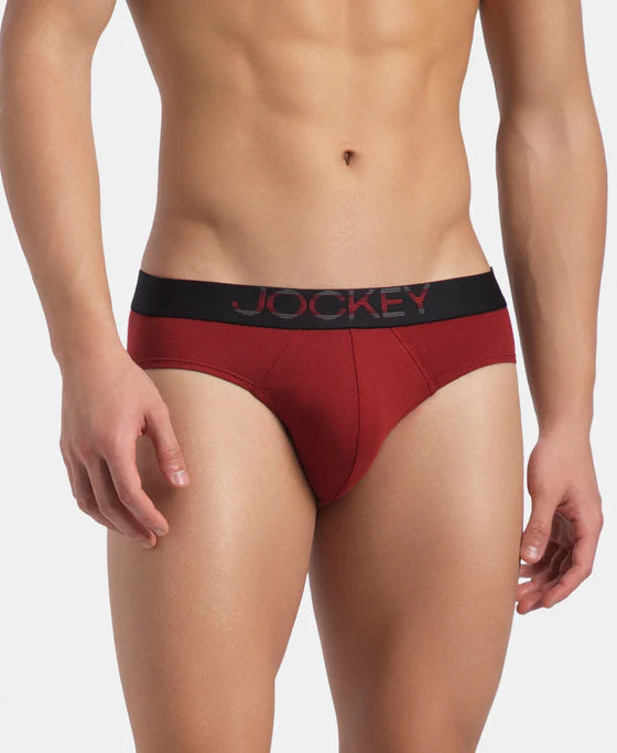 #US07 Super Combed Cotton Elastane Solid Brief with Ultrasoft Waistband(ASSORTED COLOURS)