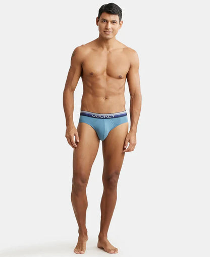 #US07 Super Combed Cotton Elastane Solid Brief with Ultrasoft Waistband(ASSORTED COLOURS)