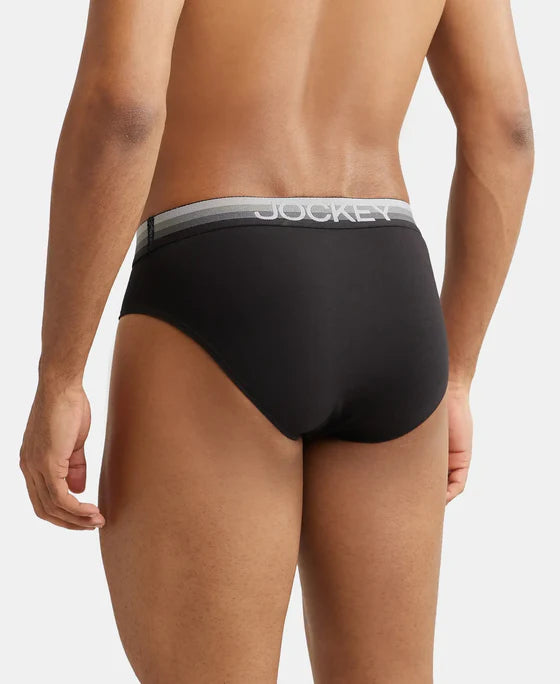 #US07 Super Combed Cotton Elastane Solid Brief with Ultrasoft Waistband(ASSORTED COLOURS)