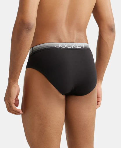 #US07 Super Combed Cotton Elastane Solid Brief with Ultrasoft Waistband(ASSORTED COLOURS)